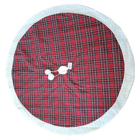Saia para Árvore de Natal - Xadrez Vermelho e Verde - 58cm - 1 unidade - Rizzo