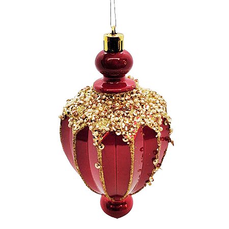 Enfeite de Pendurar de Natal - Pendente Vermelho - 12,5x6cm - 2 unidades - Rizzo