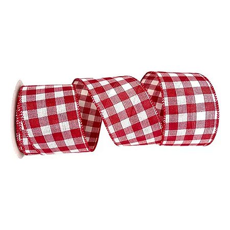 Fita Decorativa - Xadrez Vermelho e Branco - 6x914cm - 1 unidade - Rizzo