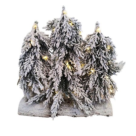 Mini Pinheiros De Natal Nevado com Led - 30x35cm - Ref. RZO435 - 1 unidade - Rizzo