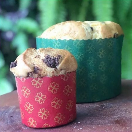 Forma para Mini Panetone Decorada 100 g com 12 un. Ecopack Rizzo Confeitaria
