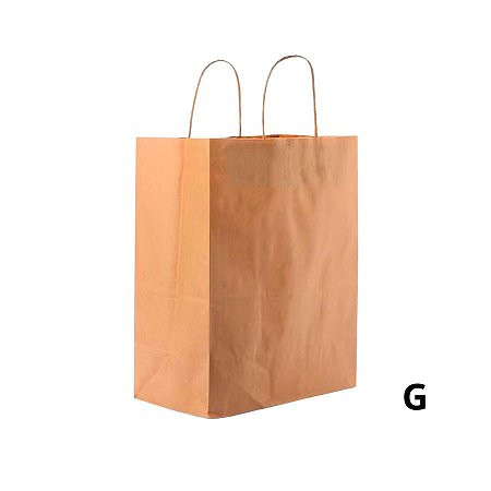 Sacola de Papel G 31,5x29,5x20cm - Kraft Fundo Largo - 50 unidades - Cromus - Rizzo