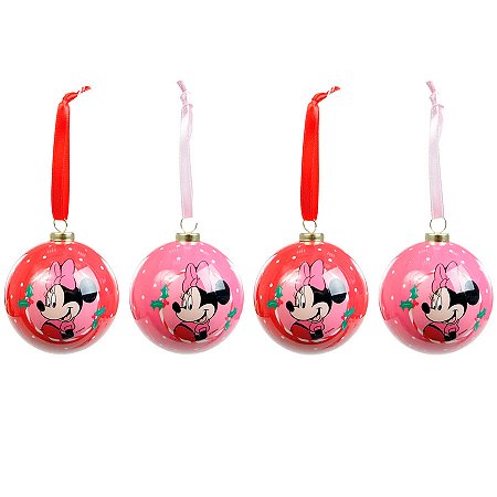 Bola de Natal Disney Original - Minnie - 8cm - 4 unidades - Cromus - Rizzo
