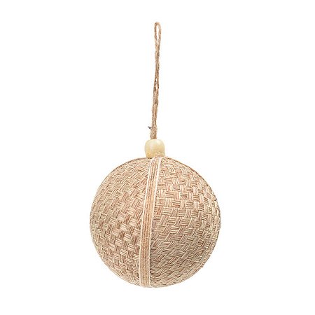 Bola de Natal - Palha e Juta Rústica - 10cm - 4 unidades - Cromus - Rizzo