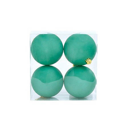 Bola de Natal Lisa - Verde Matte - 10cm - 4 unidades - Cromus - Rizzo