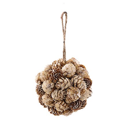Enfeite para Pendurar Natal - Bola com Pinhas - 11cm  - 1 unidade - Cromus - Rizzo