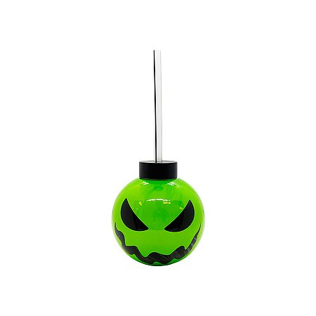 Garrafa Bola com Canudo - Fantasma Verde - 450ml  - 1 unidade - Rizzo
