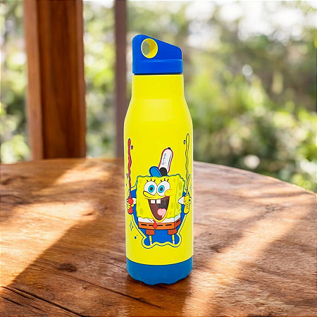 Garrafa Térmica Bob Esponja - 600ml - 1 unidade - Zona Criativa - Rizzo