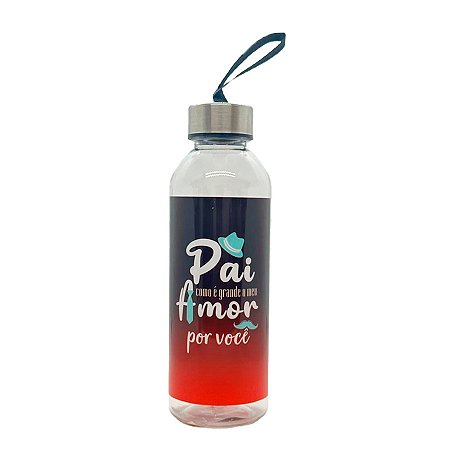 Garrafa de Plástico - Pai Como é Grande Meu Amor Por Você - 550ml - 1 unidade - Rizzo