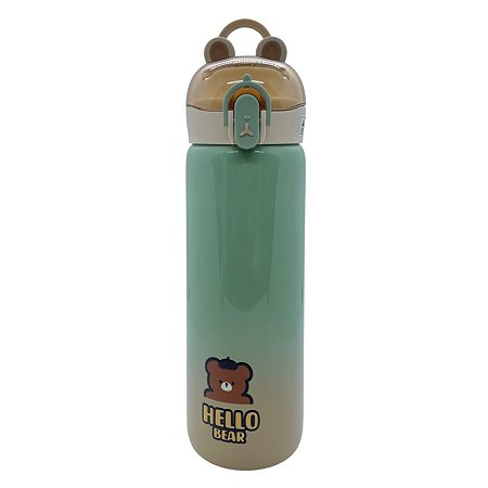 Garrafa Térmica Hello Bear - Verde - 400ml - 1 unidade - Rizzo