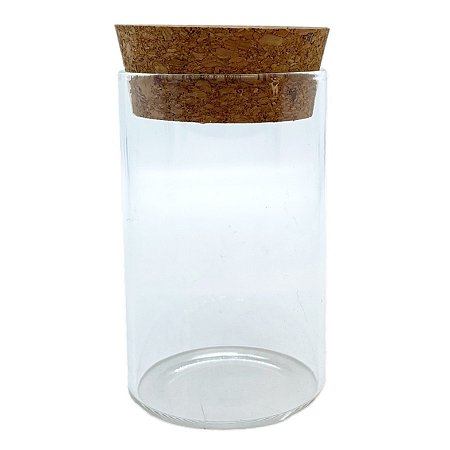 Pote de Vidro com Tampa Rolha - 5x10cm - 150ml - 1 unidade - Rizzo