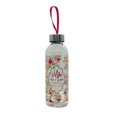 Garrafa com Alça - Mãe Como é Grande o meu Amor por Você - 550ml  - 1 unidade - Rizzo