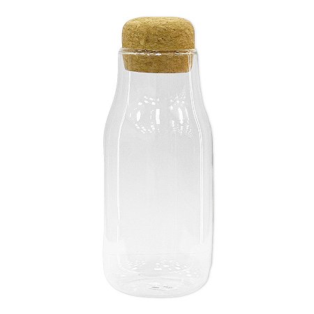 Pote de Vidro com Tampa de Rolha - 14,5x6cm - 390ml - 1 unidade - Rizzo