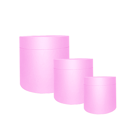 Caixa Redonda Cartonada para Box de Luxo Rosa - 01 Unidade - Rizzo