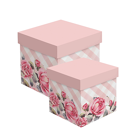 Caixa Cubo para Presentes Scarlett - 01 unidade - Cromus - Rizzo