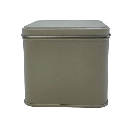 Lata de Metal Quadrada - Cinza - 8,5x8cm - 1 unidade - Rizzo