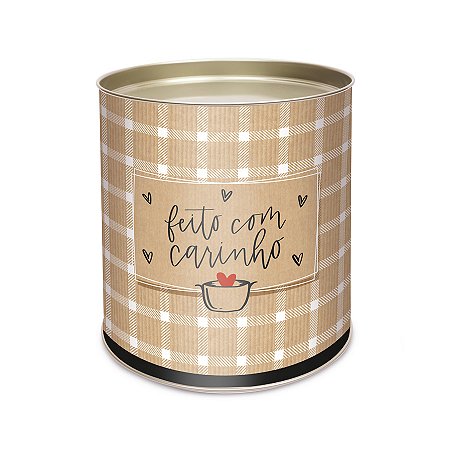 Lata para Doces Rígida - Feito com Carinho - 1 unidade - Cromus - Rizzo