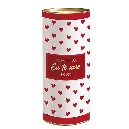 Lata para Presente Rígida - Eu Te Amo Branco - 1 unidade - Cromus - Rizzo