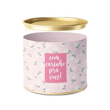 Lata para Bombons Com Carinho Pra Você! - Rosa - 01 unidade - Cromus - Rizzo