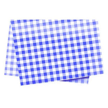 Papel de Seda - 50x70 - Xadrez Azul Escuro - 10 unidades - Rizzo