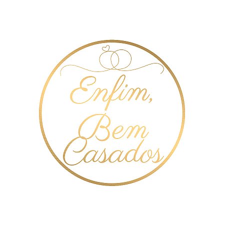 Adesivo "Enfim Bem Casados" - Ref.2200 - Hot Stamping  - 30 unidades - Stickr - Rizzo