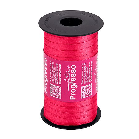 Fita de Cetim 7mm nº1 - 100m Cor 2055 Rosa Amaranto  - 1 unidade - Fitas Progresso - Rizzo