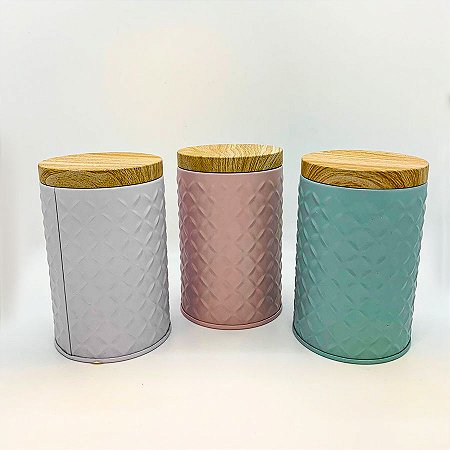 Lata Texturizada M 7,3cm x 11,5cm - 01 unidade - Rizzo Embalagens e Festas