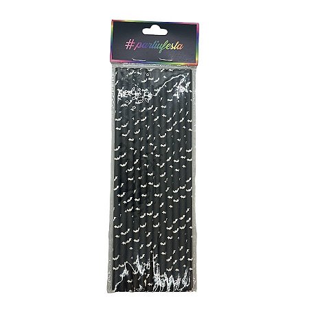 Canudo de Papel - Morcego - 19,7x0,5cm - 12 unidades - Rizzo