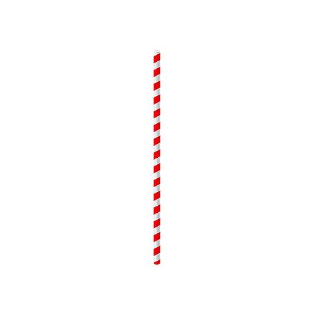 Canudo de Papel - Listrado Vermelho e Branco - 100 unidades - Cromus - Rizzo