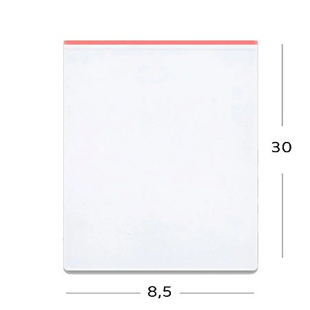 Saco Adesivado com furo - 8,5 x 30 cm - Rizzo