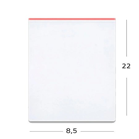 Saco Adesivado com furo - 8,5 x 22 cm - Rizzo
