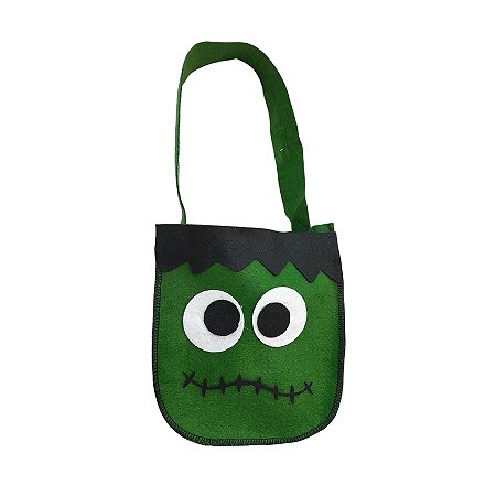 Sacola de Feltro de Halloween - Frankenstein - 16x14,5cm - 1 unidade - Rizzo
