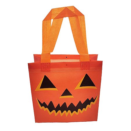 Sacola de Plástico de Halloween - Abóbora- 19x20x9cm - 1 unidade - Rizzo
