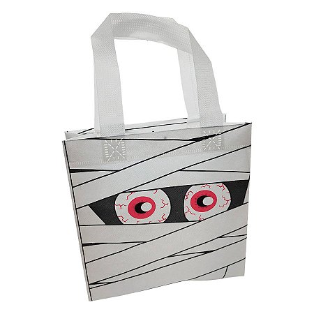 Sacola de Plástico de Halloween - Múmia- 19x20x9cm - 1 unidade - Rizzo
