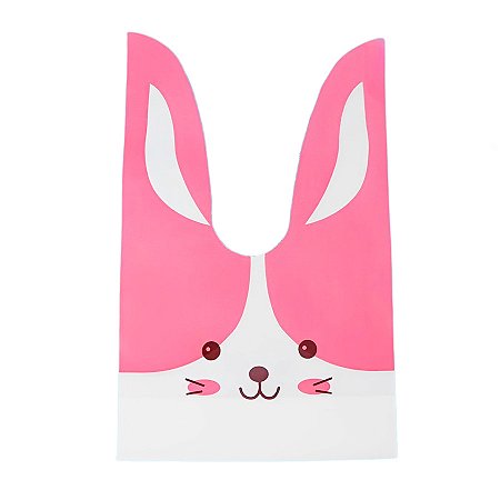 Sacola Coelho Rosa 13,5x22cm - 1 unidade - Rizzo