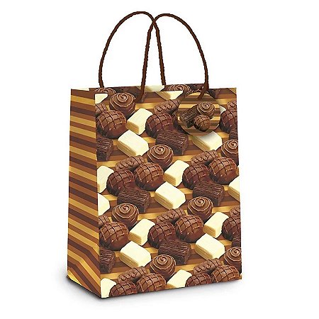 Sacola de Papel 19x15x7cm - Chocolate - 10 unidades - Cromus - Rizzo