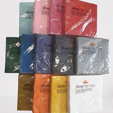 Guardanapo Liso folha dupla - 20 un - 32x32 cm - Silver Festas