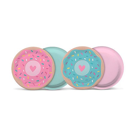 Prato de Papel Redondo - Donuts  - 8 unidades - Cromus - Rizzo