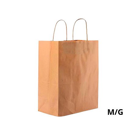 Sacola de Papel MG 28x27x20cm - Kraft Fundo Largo - 10 unidades - Cromus - Rizzo