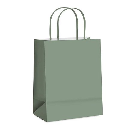 Sacola de Papel G 32x26,5x13cm - Eucalipto - Fundo Largo - 10 unidades - Cromus - Rizzo