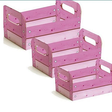 Caixote de Papel Cartão - Rosa - 01 unidade - Cromus - Rizzo Embalagens