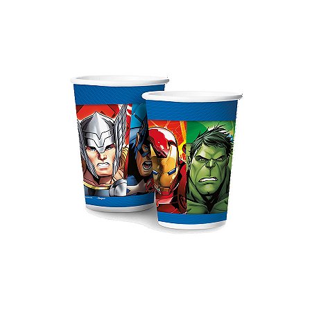 Copo de Papel - Avengers Animated - 180ml  - 8 unidades - Regina - Rizzo