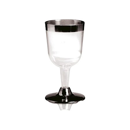 Taça de Vinho Descartavel de Luxo Prata - 160ml - 1 unidade - Regina - Rizzo
