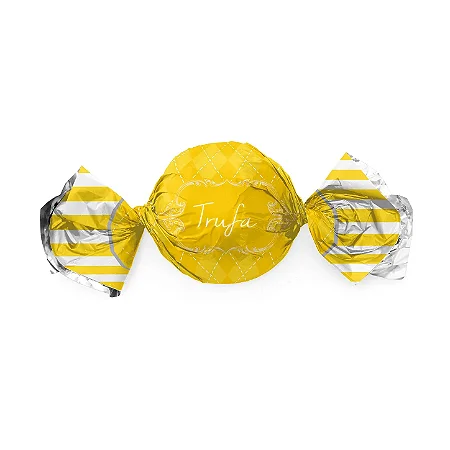 Papel Trufa 14,5x15,5cm - Vichy Amarelo - 100 unidades - Cromus - Rizzo