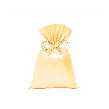 Saco para Presente Perolado - Amarelo Pastel - Cromus - Rizzo