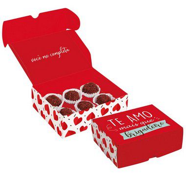 Caixa para brigadeiros Te Amo - 10 unidades - Cromus - Rizzo
