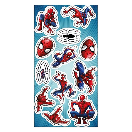 Cartela Adesiva - Homem Aranha - 12 unidades - Regina - Rizzo