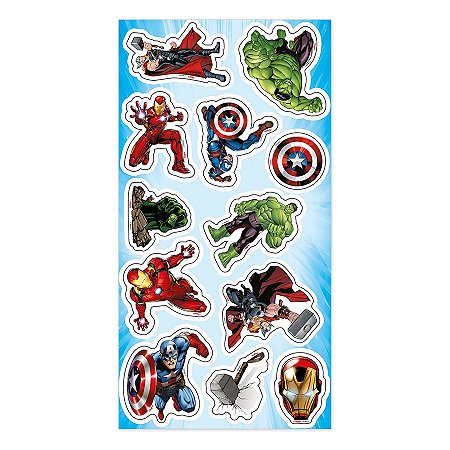 Cartela Adesiva - Vingadores - 12 unidades - Regina - Rizzo