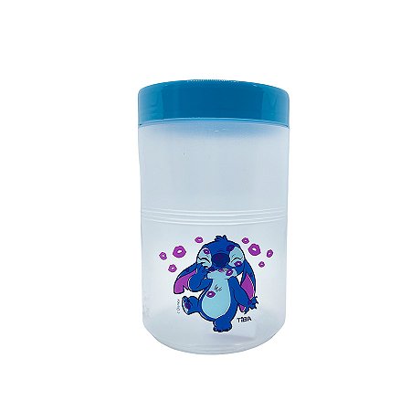 Pote de Plástico Organizador Stitch - 15,5x9,5 - 1100ml - 1 unidade - Disney Original - Rizzo