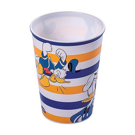 Copo de Plástico Pato Donald Listras - 320ml - 1 unidade - Plasútil - Rizzo